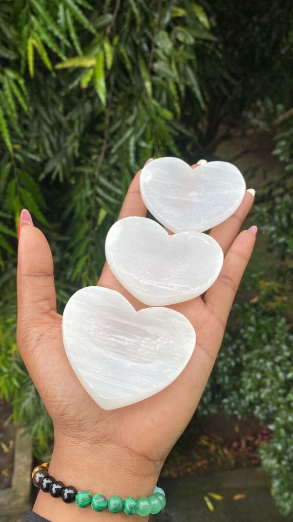 Heart-Shaped Selenite Charging Plates