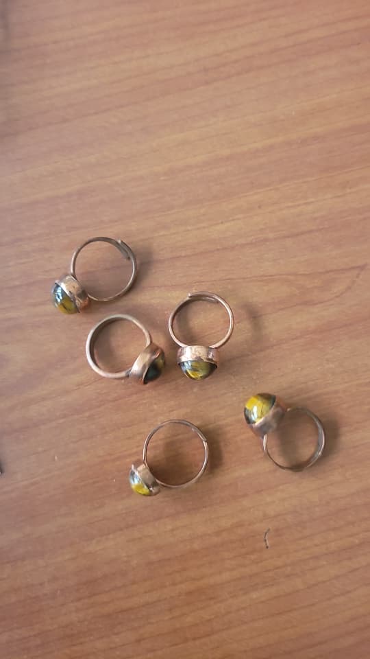 Tigers eye copper ring - Image 2