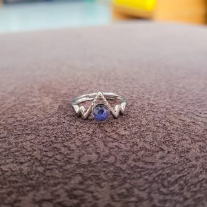 Blue Moonstone Crown Ring