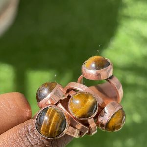 Tigers eye copper ring
