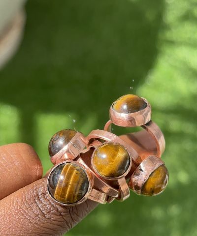 Tigers eye copper ring