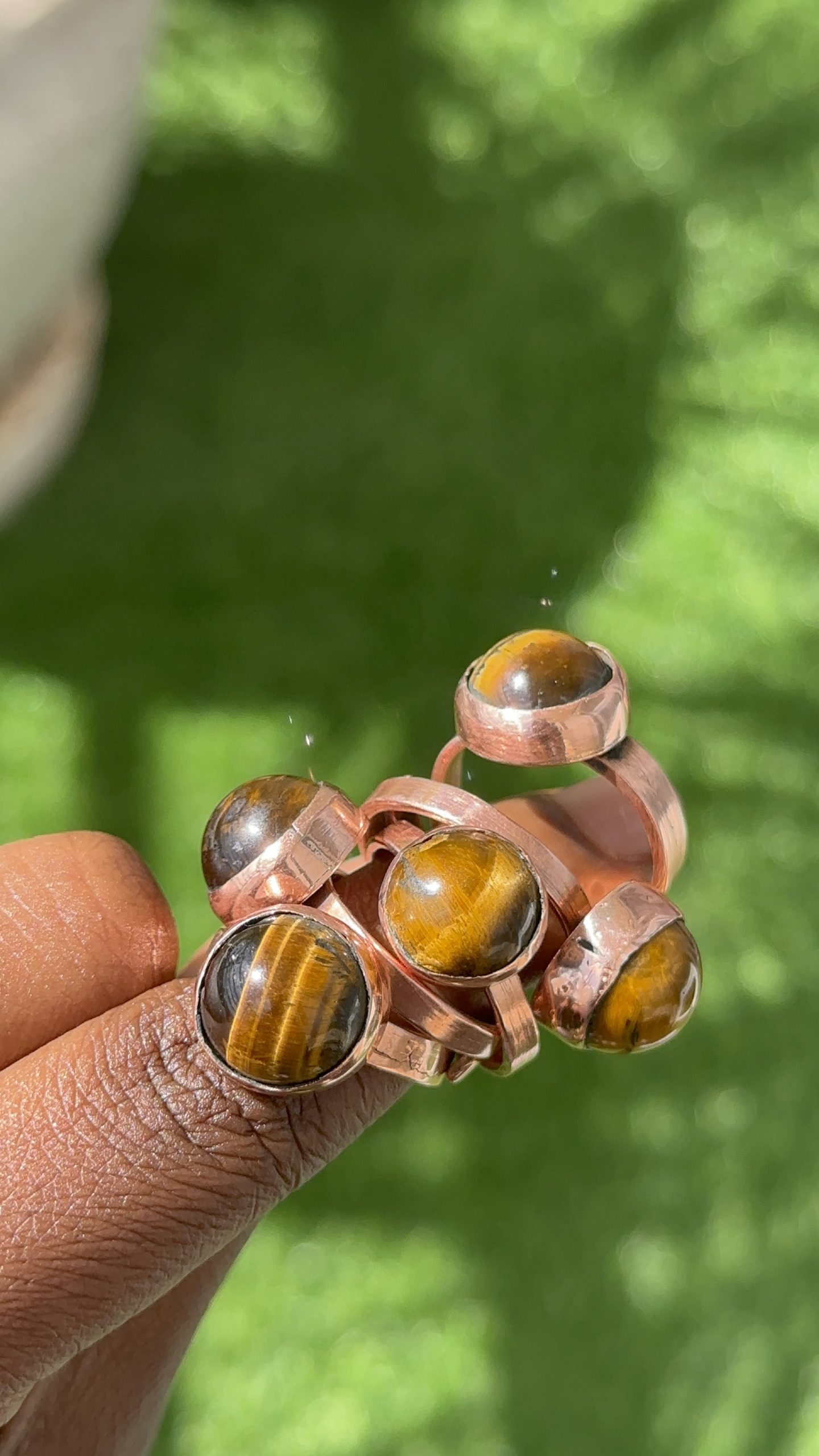 Tigers eye copper ring