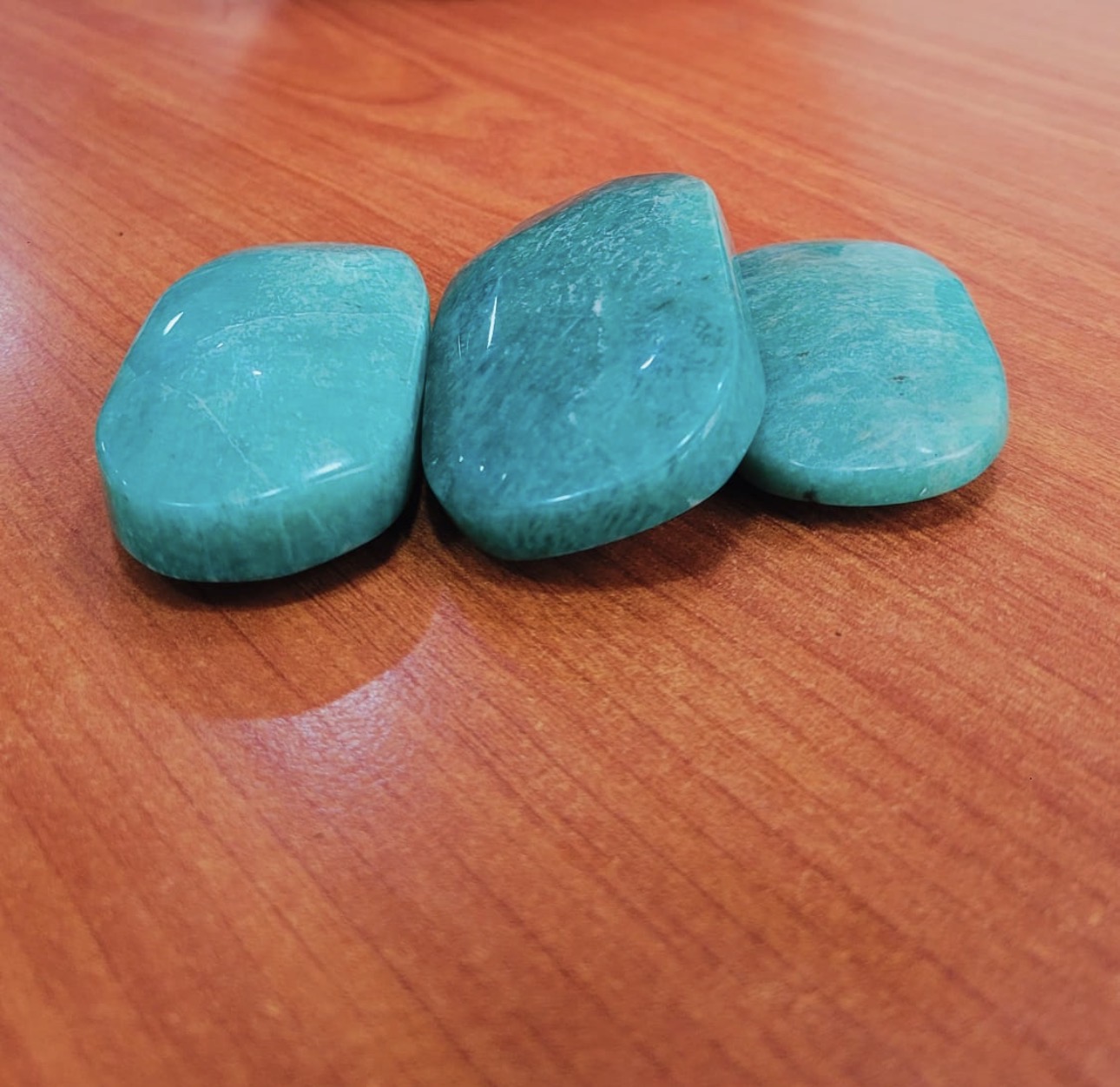 Amazonite palm stones