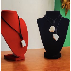 White Calcite Raw stone Pendant
