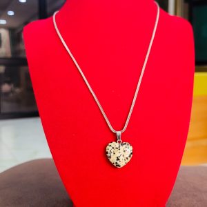 Dalmatian jasper heart pendant