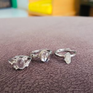 Clear quartz rings