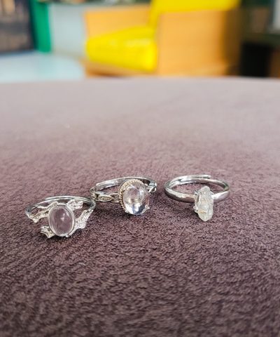 Clear quartz rings