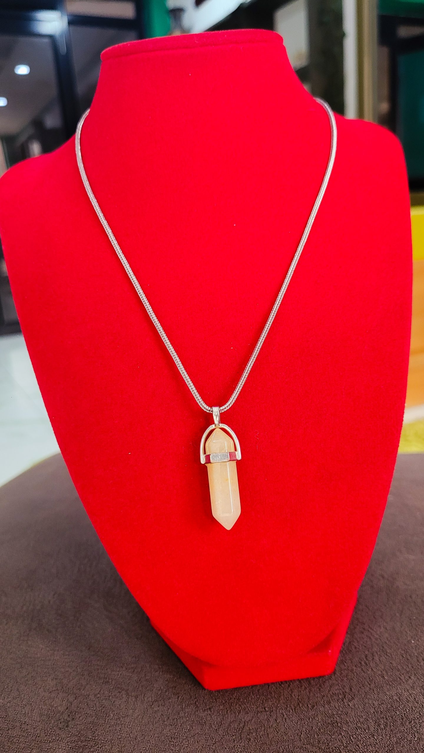 Yellow jasper hexagonal pendant