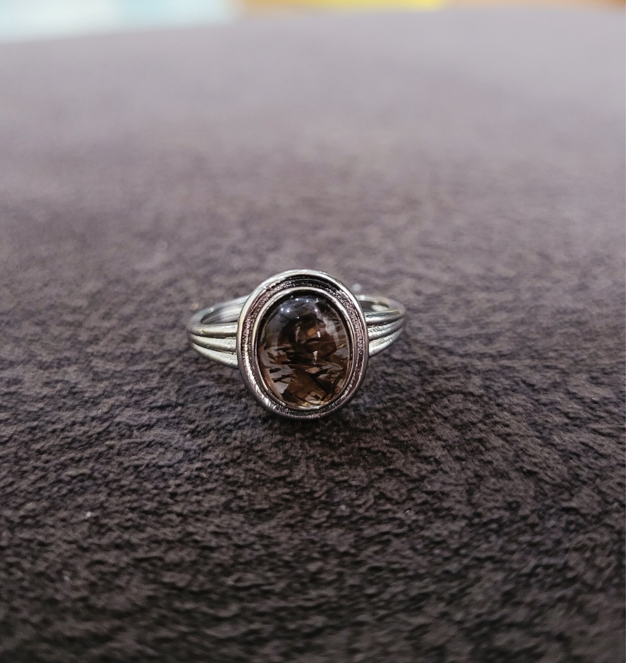 Rutilated quartz ring