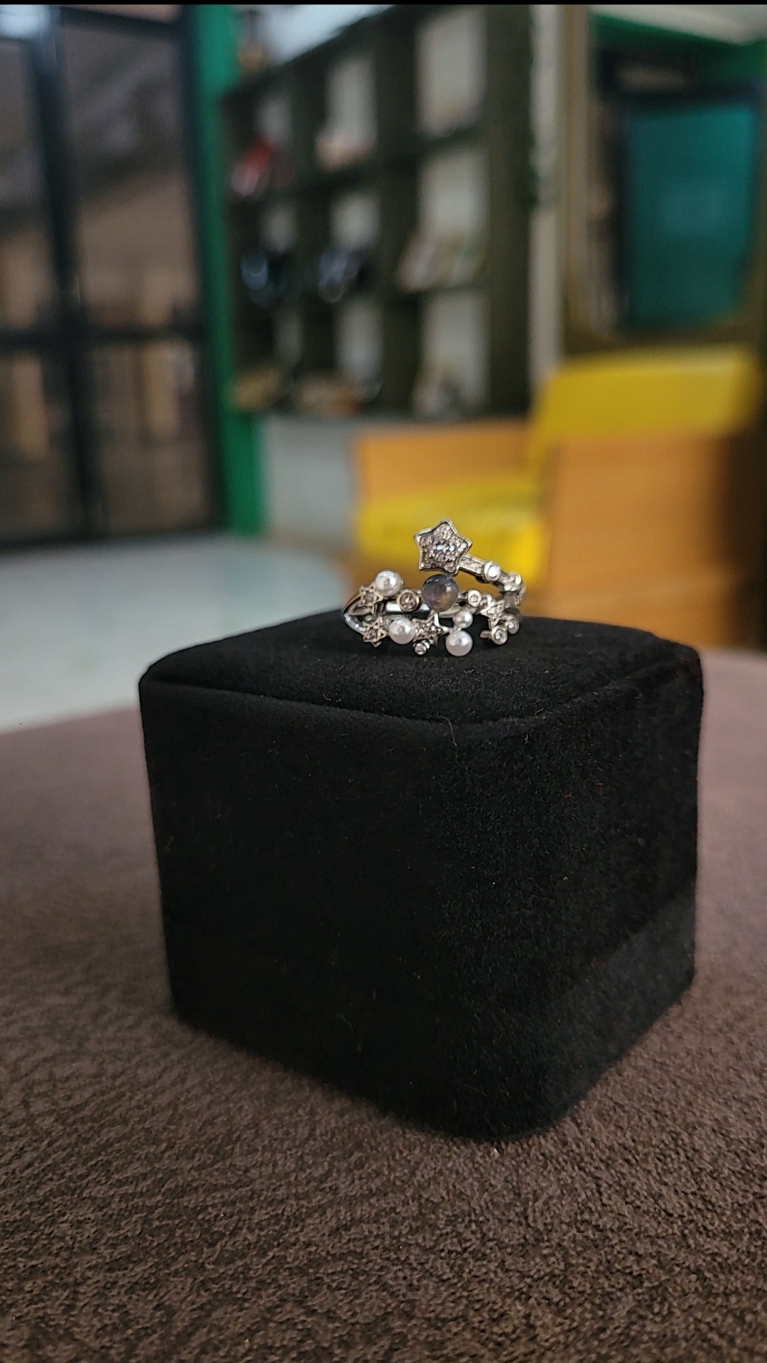Princess blue Moonstone Ring