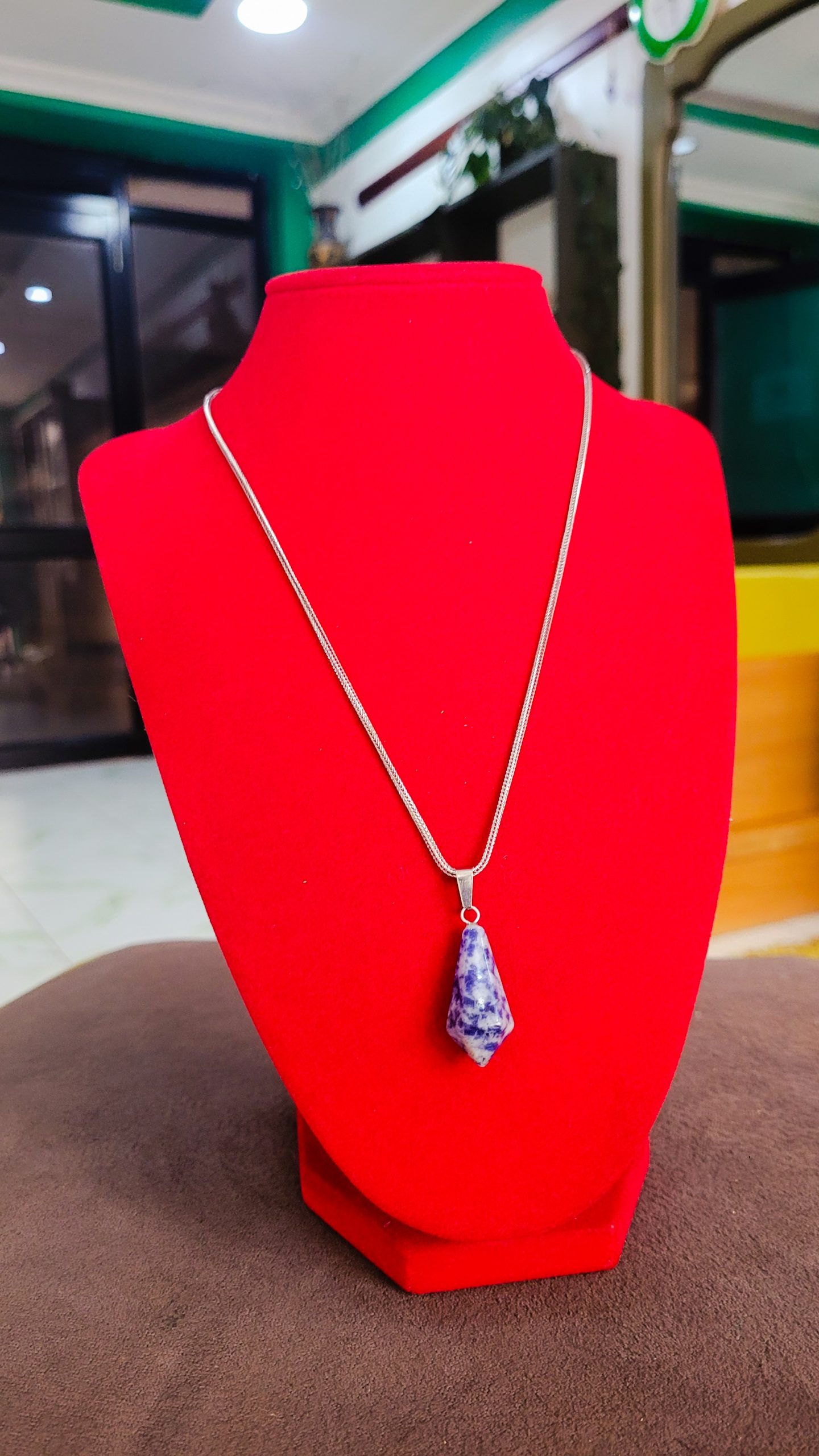 Sodalite Diamond Pendant