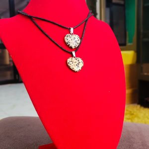 Dalmatian jasper heart pendant