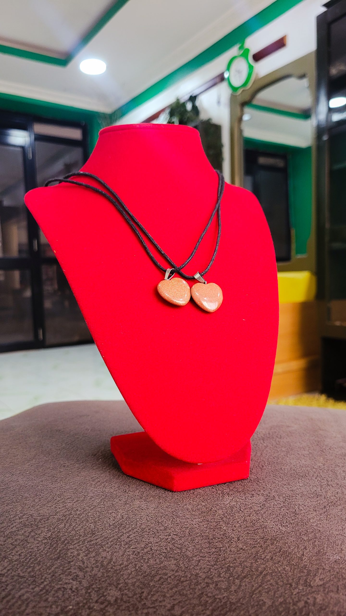 Sunstone heart pendant