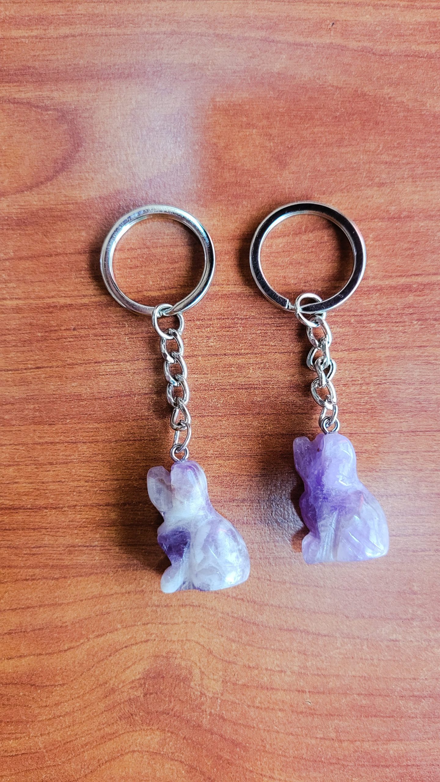 Amethyst Dog Crystal Keychain
