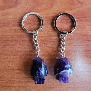 Amethyst Penguin Crystal Keychain