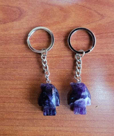 Amethyst Penguin Crystal Keychain