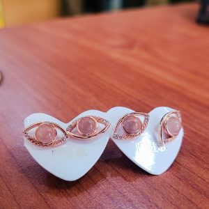 Natural Rose Quartz Oval Earrings