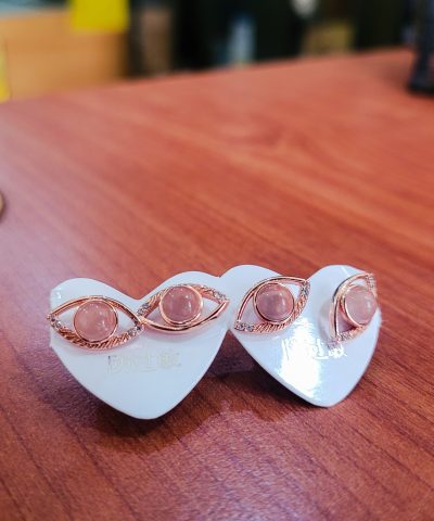 Natural Rose Quartz Oval Earrings