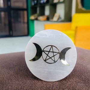 Triple Moon Selenite Charging Plate